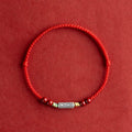 Fortune Jewel 925 Sterling Silver Koi Fish Cinnabar Bead Wealth Handcrafted Braided Bracelet Anklet