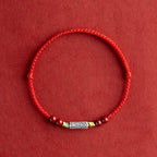 Fortune Jewel 925 Sterling Silver Koi Fish Cinnabar Bead Wealth Handcrafted Braided Bracelet Anklet