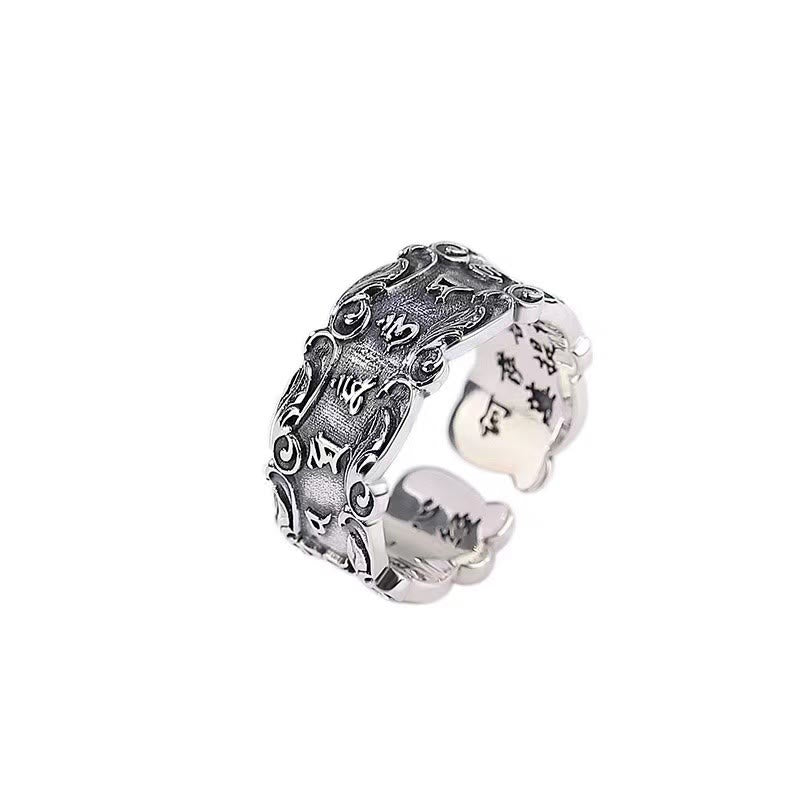 Fortune Jewel Tibetan Om Mani Padme Hum Design Peace Adjustable Ring