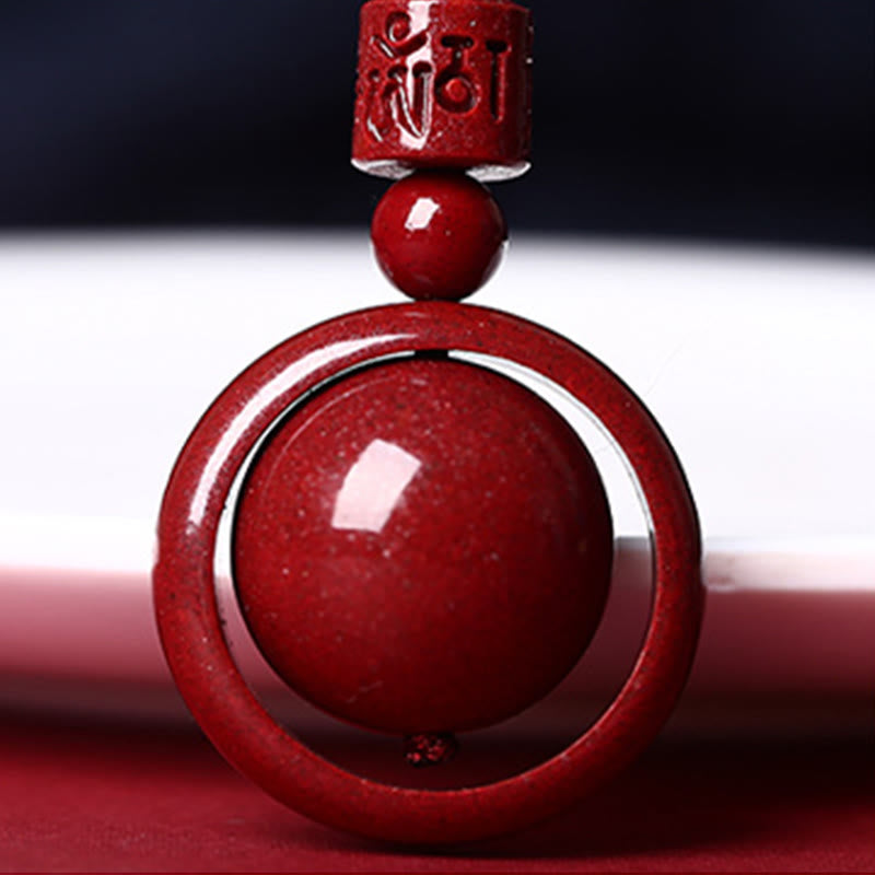 Fortune Jewel Cinnabar Om Mani Padme Hum PiXiu Blessing Lucky Bead Necklace Pendant