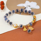 Fortune Jewel Natural Blue Candy Agate Amulet Strength Bracelet