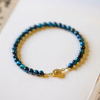 Fortune Jewel Natural Blue Tiger Eye Stone Protection Chain Bracelet