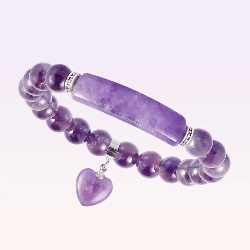 Fortune Jewel "All the best for Calm and Wisdom" Amethyst Love Bracelet Includes Gift Message Card Fortune Jewel