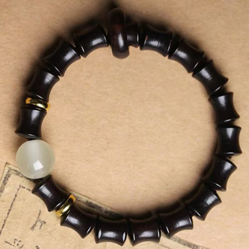Fortune Jewel Ebony Green Sandalwood Black Rosewood Bamboo Peace Bracelet