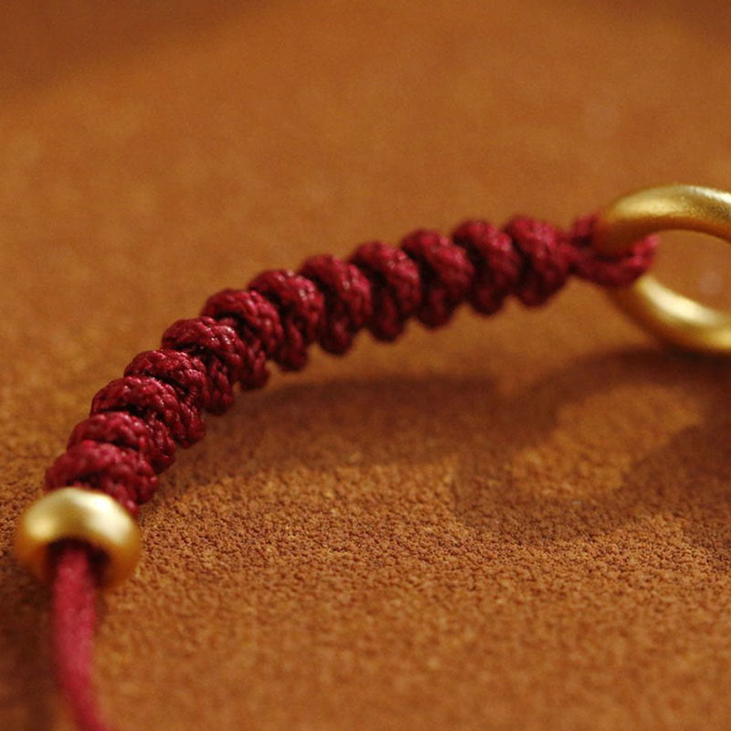 Fortune Jewel Alloy Peace Buckle Luck Red String Bracelet