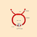 Fortune Jewel 999 Sterling Silver Chinese Zodiac Red Rope Luck Handcrafted Kids Bracelet Fortune Jewel