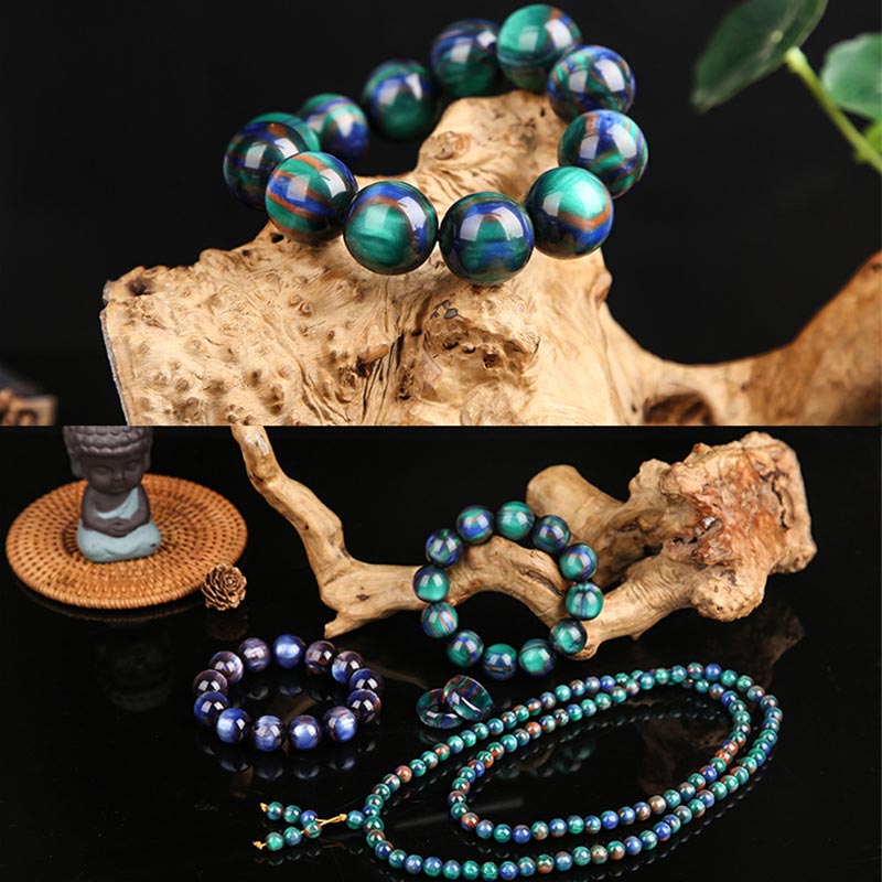 Fortune Jewel Colorful Sea Willow Mala Positive Bracelet Ring