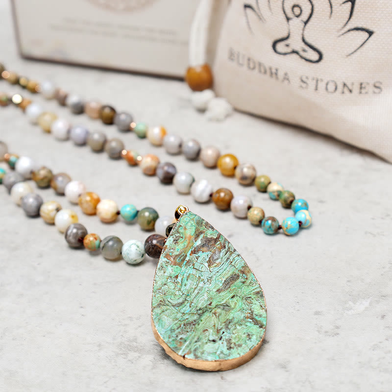 Fortune Jewel Natural Ocean Picasso Jasper Beaded Healing Neckace
