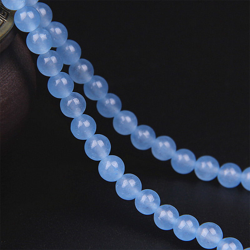 Fortune Jewel 108 Beads Blue Crystal Healing Bracelet Mala