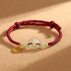Fortune Jewel 925 Sterling Silver Hetian Jade Peace Buckle Fu Character Charm Abundance Bracelet