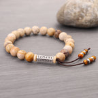 Fortune Jewel Weathered Stone Om Mani Padme Hum Strengthen Bracelet