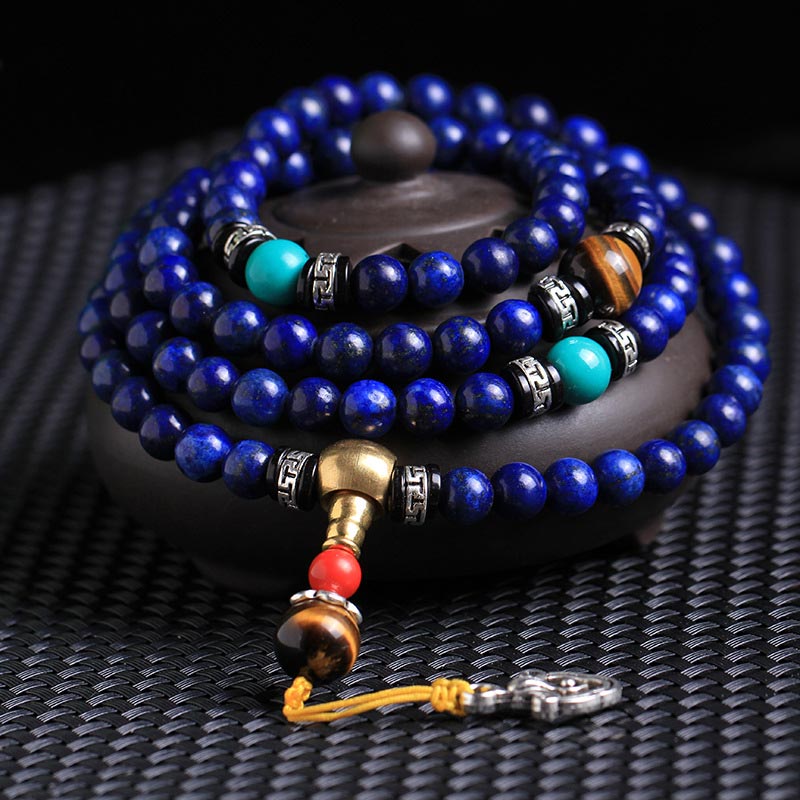 Fortune Jewel 108 Beads Lazurite Positive Bracelet Mala