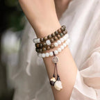 Fortune Jewel Natural Green Sandalwood Bodhi Seed Soothing Bracelet