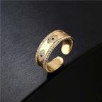 Fortune Jewel Evil Eye Luck Blessing Copper Alloy Ring