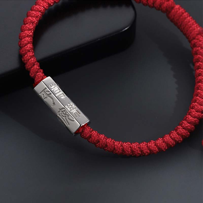 Fortune Jewel 925 Sterling Silver Letter Engraving Blessing String Bracelet