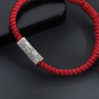 Fortune Jewel 925 Sterling Silver Letter Engraving Blessing String Bracelet