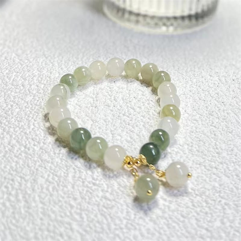 Fortune Jewel Natural Gradient Jade Abundance Luck Bead Charm Bracelet