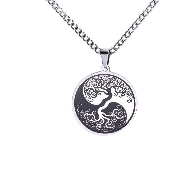 Fortune Jewel The Tree of Life Titanium Steel Connection Necklace Pendant
