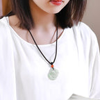 Fortune Jewel Year of the Rabbit White Jade Crescent Moon Protection Necklace Pendant