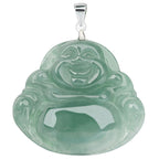 Fortune Jewel Laughing Buddha Jade Protection Calm Titanium Steel Chain Necklace Pendant Fortune Jewel