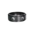 Fortune Jewel Yin Yang Titanium Steel Balance Rotatable Ring Fortune Jewel