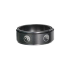 Fortune Jewel Yin Yang Titanium Steel Balance Rotatable Ring Fortune Jewel