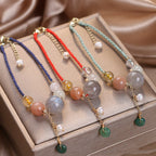 Fortune Jewel Moonstone Sunstone Beads Peace Buckle Charm Healing Bracelet