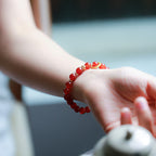 Fortune Jewel Natural Red Agate Blessing Letter Confidence Bracelet