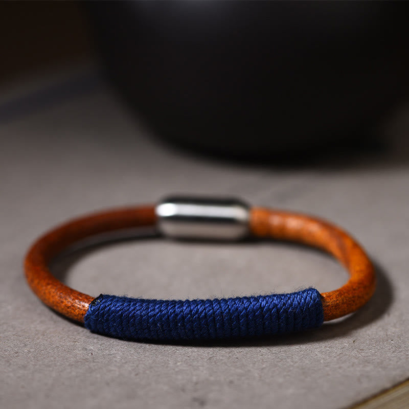 Fortune Jewel Tibetan Leather Handmade Five Elements Luck Braid String Buckle Bracelet
