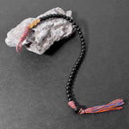 Fortune Jewel Handmade Tibetan Black Onyx Tassel Bracelet
