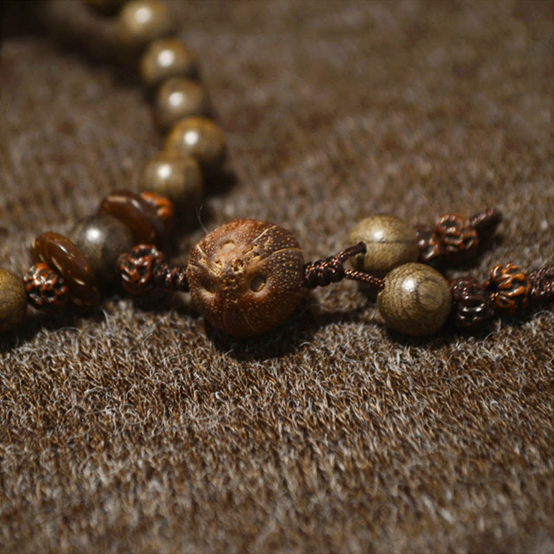 Fortune Jewel Tibetan Sandalwood Protection Charm Mala Bracelet