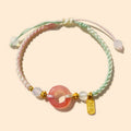 Fortune Jewel Peace And Joy Agate Peace Buckle Auspicious Handmade Braided Bracelet