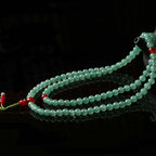 Fortune Jewel 108 Beads Green Aventurine Red Agate Luck Mala Bracelet