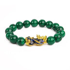 Fortune Jewel "Sending Blessings of Wealth and Peace" PiXiu Jade Bracelet Includes Gift Message Card Fortune Jewel