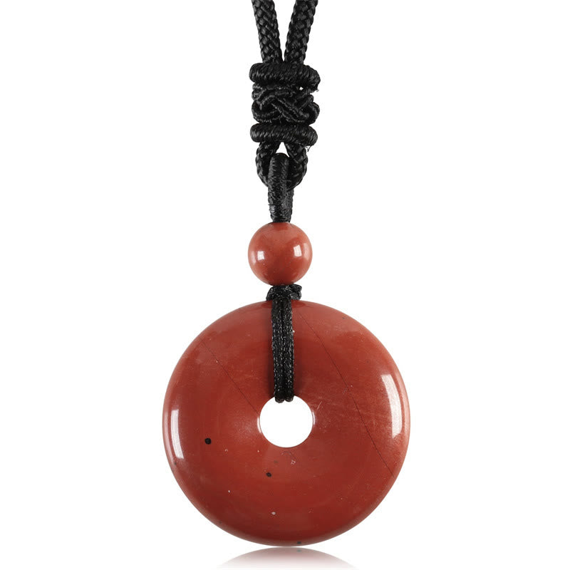 Fortune Jewel Lucky Coin Pendant Healing Crystal Gemstone Necklace