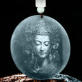 Fortune Jewel Kwan Yin Avalokitesvara Jade Abundance String Necklace Pendant Fortune Jewel