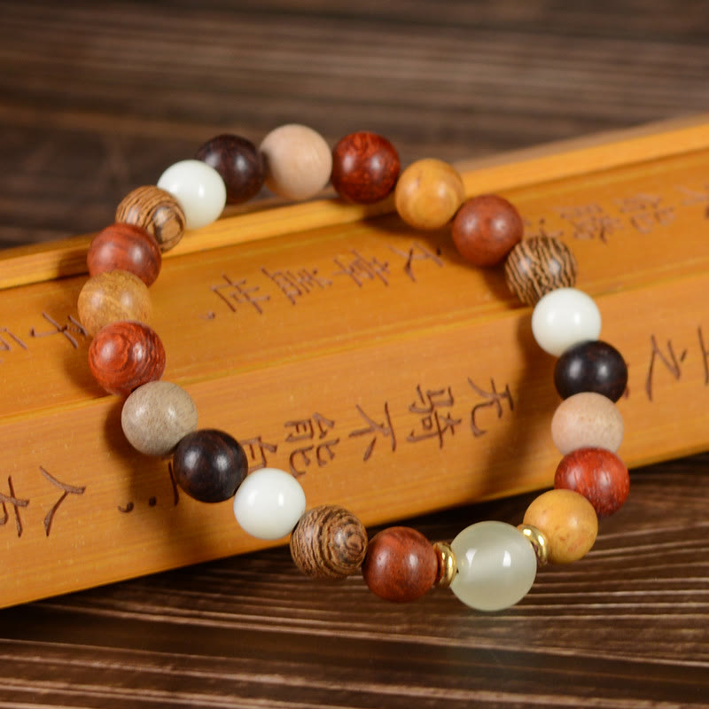 Fortune Jewel Multicolored Green Sandalwood Ebony Wood Red Sandalwood Peace Bracelet