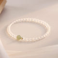 Fortune Jewel Natural White Agate Jade Luck Protection Bracelet