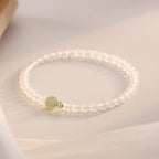 Fortune Jewel Natural White Agate Jade Luck Protection Bracelet