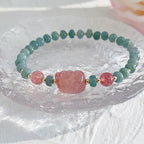 Fortune Jewel Natural Hetian Jade Pearl Peace Buckle Fu Character Gourd Money Bag Strawberry Quartz PiXiu Luck Bracelet