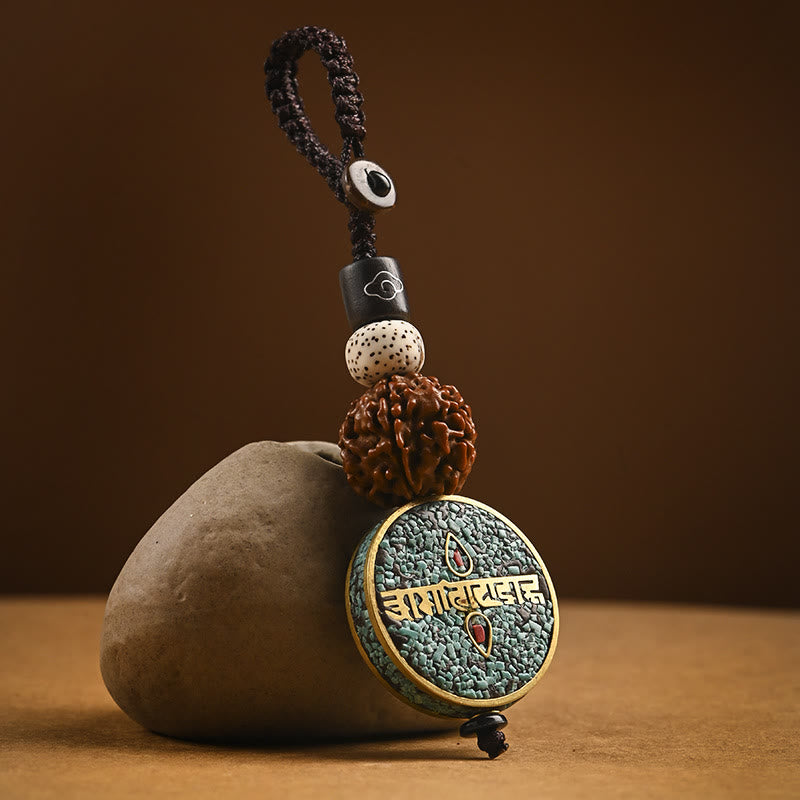 Fortune Jewel Tibetan Om Mani Padme Hum Bodhi Seed Peace Key Chain