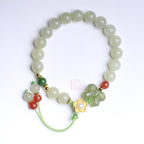 Fortune Jewel 925 Sterling Silver Jade Luck Flower Butterfly Bracelet