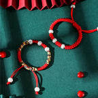 Fortune Jewel 925 Sterling Silver King Kong Knot Multicolored Red String Strength Handmade Braided Kids Child Bracelet
