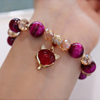 Fortune Jewel Red Tiger Eye PiXiu Fox Protection Self Confidence Bracelet