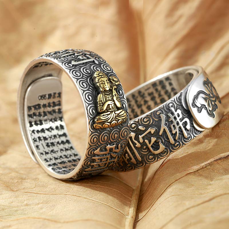 Fortune Jewel Chinese Zodiac Natal Buddha Wealth Luck Adjustable Ring Fortune Jewel