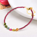 Fortune Jewel Garnet Tourmaline Butterfly Protection Bracelet Anklet