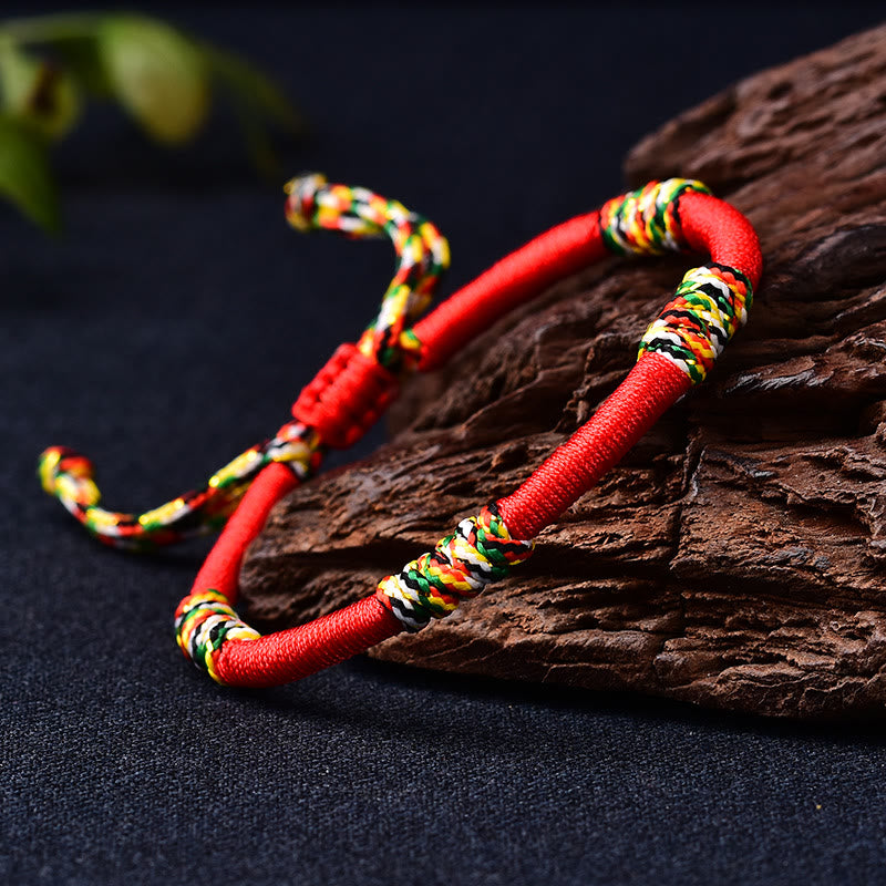 Fortune Jewel Tibetan Handmade Colorful King Kong Knot Lucky Protection Braid String Bracelet