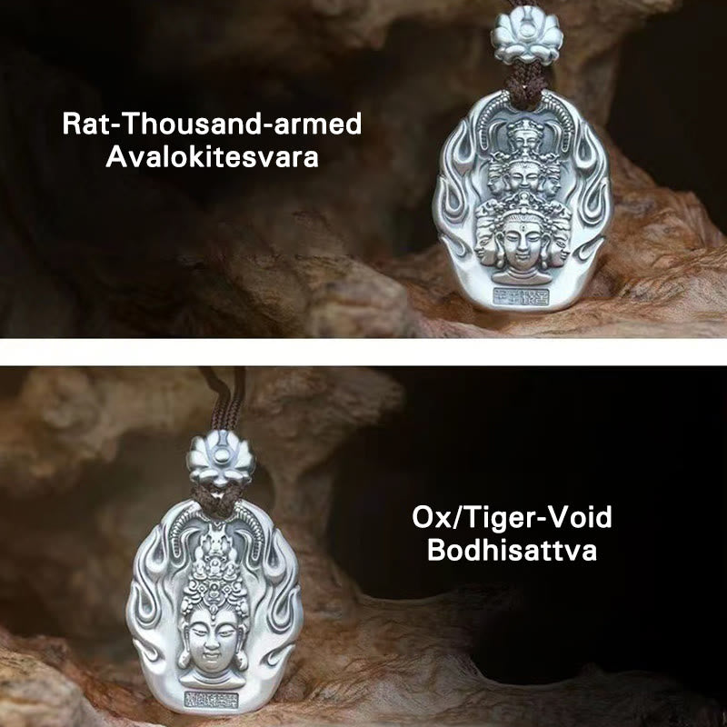Fortune Jewel Chinese Zodiac Natal Buddha Om Mani Padme Hum Lotus Compassion Necklace Pendant Fortune Jewel