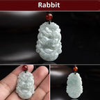 Fortune Jewel Natural Jade 12 Chinese Zodiac Sucess Pendant Necklace Fortune Jewel