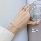 Fortune Jewel Unique Natural Hetian Jade 14K Gold filled Luck Beaded Bracelet